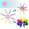 PICASSO-TILES Rainbow Interlocking Plastic Building Chip Blocks, 108PCS Construction STEM Educational Toy for Kids, Pink - 4 of 4