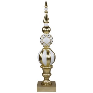 Northlight Ball Finial Commercial Size Christmas Decoration 48" - Gold and White - 1 of 4
