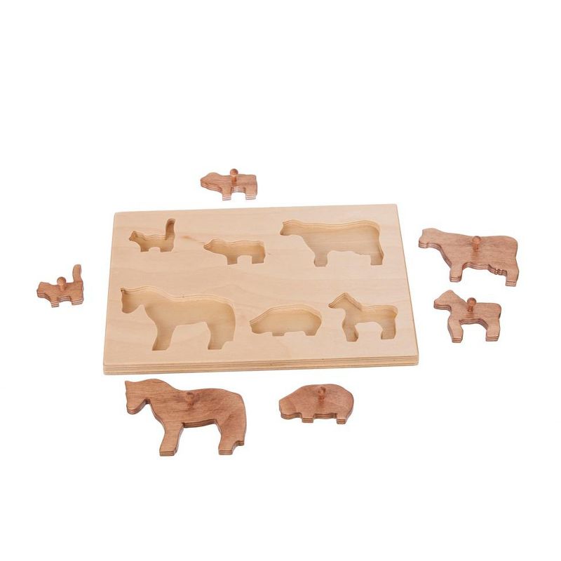 Remley Kids Wooden Puzzle Board w/ Farm Animals, 1 of 2