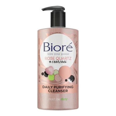 Biore Rose Quartz + Charcoal Oil Free Face Wash - 6.77 fl oz