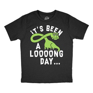 Youth Funny T Shirts Its Been A Loooong Day Sarcastic Dinosaur Graphic Novelty Tee For Kids - Crazy Dog Youth T Shirt With Dinosaur Sayings - 1 of 4