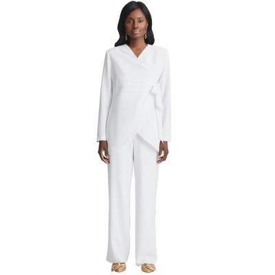 Jessica London Women's Plus Size 2-Piece Faux Wrap Pantsuit