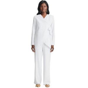 Jessica London Women's Plus Size 2-Piece Faux Wrap Pantsuit - 1 of 4