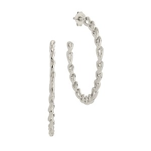 SHINE by Sterling Forever Rylan Flat Chain Hoop Earrings - 1 of 3