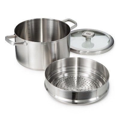 BergHOFF 3PC 18/10 Stainless Steel Steamer Set, Belly Shape