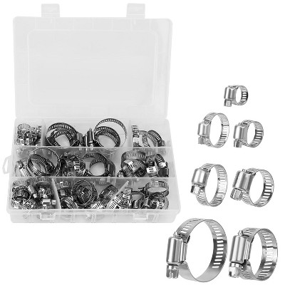 Pex Crimping Tool 60 Pcs 304 Stainless Steel Hose Clamps - Adjustable 6-38mm Worm Gear Clamp Assortment Hose Clamp Assortment