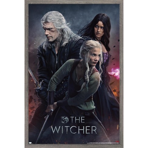 Trends International Netflix The Witcher: Season 3 - Trio One Sheet Framed  Wall Poster Prints Barnwood Framed Version 14.725 x 22.375
