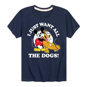 Boys' - Disney - Mickey Pluto Just Want All Dogs Short Sleeve Graphic T-Shirt - 1 of 4