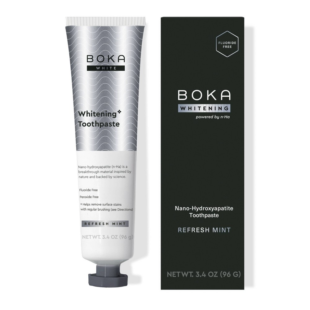 Photos - Toothpaste / Mouthwash Boka Whitening- Fluoride Free- Nano Hydroxyapatite Toothpaste - 3.4oz: Peppermint Flavor, Non-Toxic Formula 