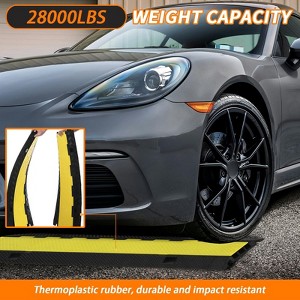 Heavy-Duty 3-Channel Cable Ramp - 40.5" x 12" Rubber Cord Protector with 28,000 lb Capacity - 1 of 4