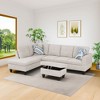 Chenille Velvet Sofa, Three-Piece Set for Living Room, Features Double-Layer Spring and Soft Comfort - 2 of 3
