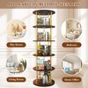 QingMoon 5 Tier Stackable Spinning Bookshelf, 360° Display Bookcase Tower, Floor Standing Round Storage Rack with Metal Frame for Living Room, Office - 2 of 4