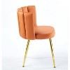 Orange 2-piece set of modern dining chairs with comfortable velvet backrests - 4 of 4