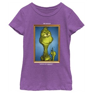 Girl's Dr. Seuss Framed Grinch Painting T-Shirt - 1 of 4