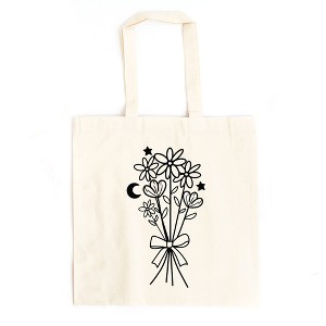 City Creek Prints Bouquet With Ribbon Canvas Tote Bag - 15x16 - Natural - 1 of 2