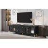 78.7" Modern TV Stand with 2 Drawers, Glass Doors, Sideboard Cabinet with Adjustable Metal Legs and Anti-Tip Device for Living Room - 4 of 4