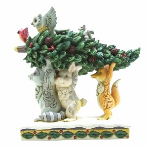 Jim Shore 6.5 Inch Holiday Helpers Animals Tree Christmas Figurines - 1 of 3