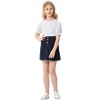 Girls' Ruffle Puff Sleeve Blouse Short Hollow Out Sleeve T-Shirt Round Neck Solid Casual Top - 2 of 4