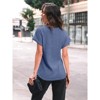 Women's 2025 Summer Tunic Top Short Sleeve Crew Neck Business Casual Blouse Regular Fit Shirts - 4 of 4