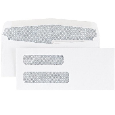 MyOfficeInnovations #8 5/8" Check-Size Double Window Security-Tint Gummed Envelopes 500/BX 438614