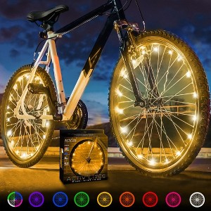 Activ Life Bike Wheel Lights (2 Tire, Gold) Fun Accessory for Cool Beach Cruisers, Top Mountain, BMX Trick, Road - 1 of 4