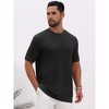 INSPIRE CHIC Men's Waffle Texture Short Sleeve Crew Neck Solid Casual Knitted T-Shirts - 4 of 4