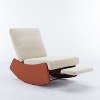 Orange modern rocking chair lounge chair, reading chair with decoration, upholstered lounge chair for relaxation, rest - 4 of 4