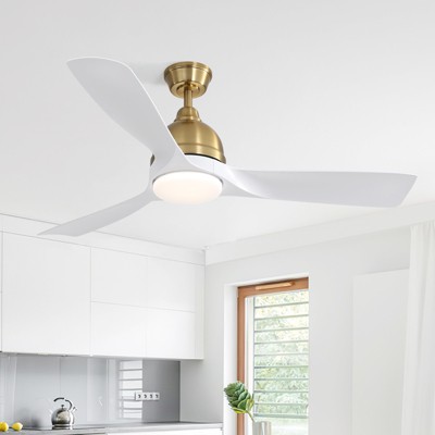 54 Inch Smart Ceiling Fans with Light 3 ABS Blades Bedroom Large Ceiling Fans with Quiet Reversible DC Motor APP & Remote Control Dimmable Led Light
