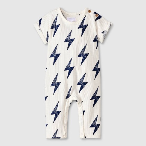 Grayson Mini Baby Bolt Rib Romper - Off-White - image 1 of 4