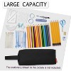 Fmeida Pencil Case Pouch - Water Resistant Pencil Pouch Portable Pencil Bag Simple Office Stationery Pouch with Handle Back to School Supplies - Black - 2 of 3