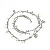 Anna-Kaci Women's Layered Chain Belt with Pearl and Teardrop Charm Details 41.5 in - Silver - 3 of 4