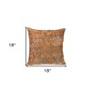HomeRoots 18" Blue and Pink Damask Cotton Throw Pillow - 3 of 4