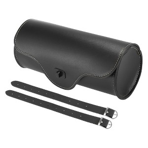 Unique Bargains Handlebar Tool Bag for Cycling Storage Waterproof Faux Leather Black - 1 of 4