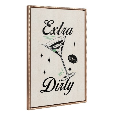 Kate & Laurel All Things Decor 23"x33" Sylvie Beaded Extra Dirty Framed Canvas by Alli Standefer Gold