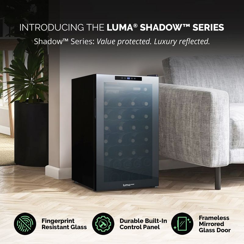 LUMA Comfort Shadow Series Wine Cooler Refrigerator 51 Bottle, Freestanding Glass Door Fridge, Single Zone Wine Refrigerator, 2 of 17