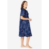 Dreams & Co. Plus Size Short Floral Print Cotton Gown - 4 of 4