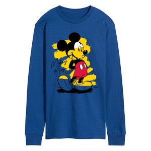 Men's - Disney - Sketchy Mickey Long Sleeve Graphic T-Shirt - 1 of 3