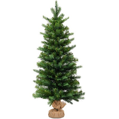 Costway 3Ft Pre-Lit Spruce Tabletop Christmas Tree Lights Timer