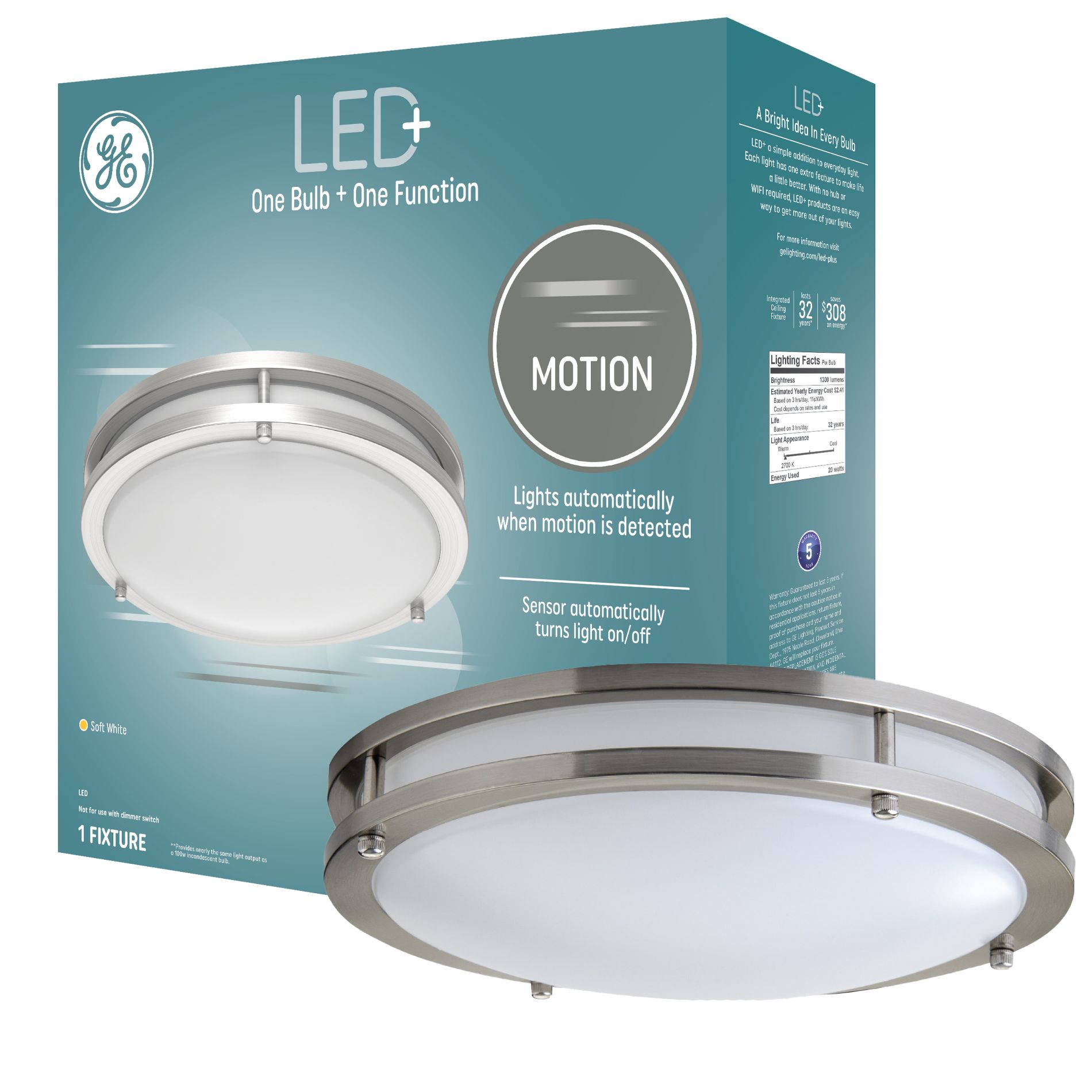 GE LED Motion Fixture Soft White