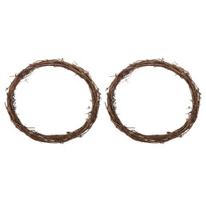 Unique Bargains Metal Door Window Decorations Hoop Rattan Wreaths 2 Pcs - 1 of 4