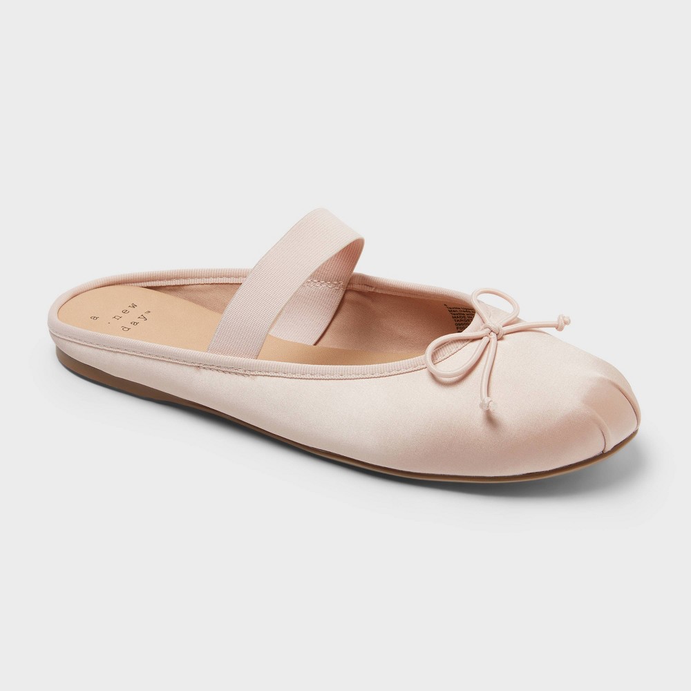 Women's Imani Satin Ballet Mules - A New Day™ Pink 8