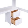 CAVINAS Full Size Bunk Bed with Desk Wooded Bed Frame with Storage Shelves and Drawers for Bedroom, White - 4 of 4