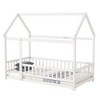 Grungis Twin Size Floor Bed for Kids with House Roof Frame,Modern Toddler Bed with Guardrails,Montessori Bed for Bedroom - 4 of 4