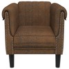 vidaXL Brown Velvet Accent Chair - Upholstered Sofa Seat for Living Room/Bedroom, Modern Design, Padded Armchair, 31.5" x 30.3" x 29.1" - 3 of 4