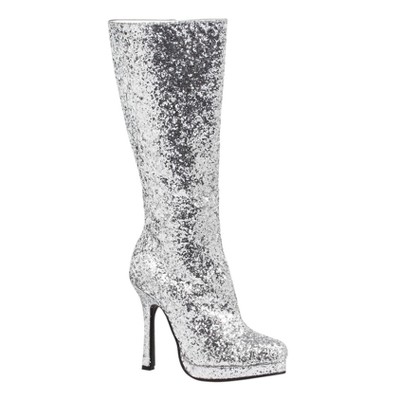 Silver Glitter Costume Boots 8 : Target