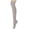 Wrapables Women's Ribbed Knee High Boot Socks, Gray - 2 of 3
