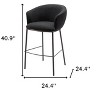 HomeRoots 30" Black And Bronze Shearling And Steel Bar Height Bar Chair - 3 of 4