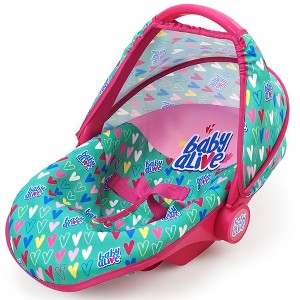 Baby Alive: Deluxe Doll Car Seat - Green, Pink, Hearts - 1 of 4