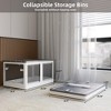 MaseiKar 3-Pack Transparent Stackable Storage Bins with 5 Doors to Open with Wheels, Folding Plastic Craft Containers Large Closet Organizers Box - 2 of 4