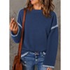 Women's Oversized Sweaters 2025 Crew Neck Long Sleeve Color Block Knit Casual Chunky Warm Fall Winter Pullover Top Outfits - 2 of 4